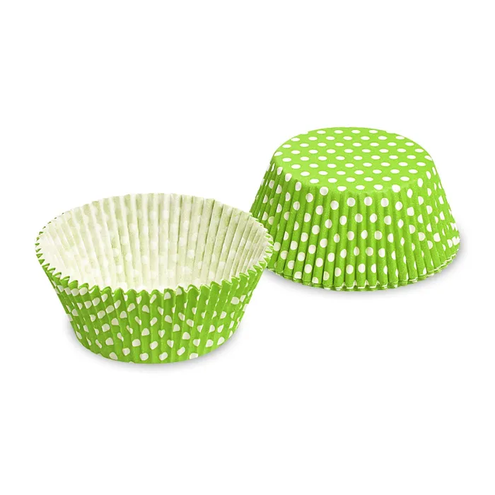Hauptproduktbild Cukrářský košíček (PAP) Puntíky žlutozelený průměr 50 x 30 mm [40 ks]