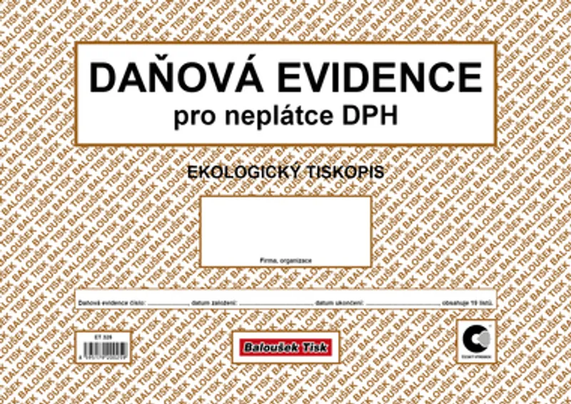 Hauptproduktbild Daňová evidence pro neplátce DPH ET328