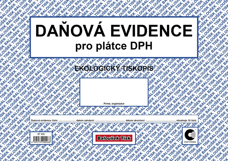 Hauptproduktbild Daňová evidence pro plátce DPH ET330