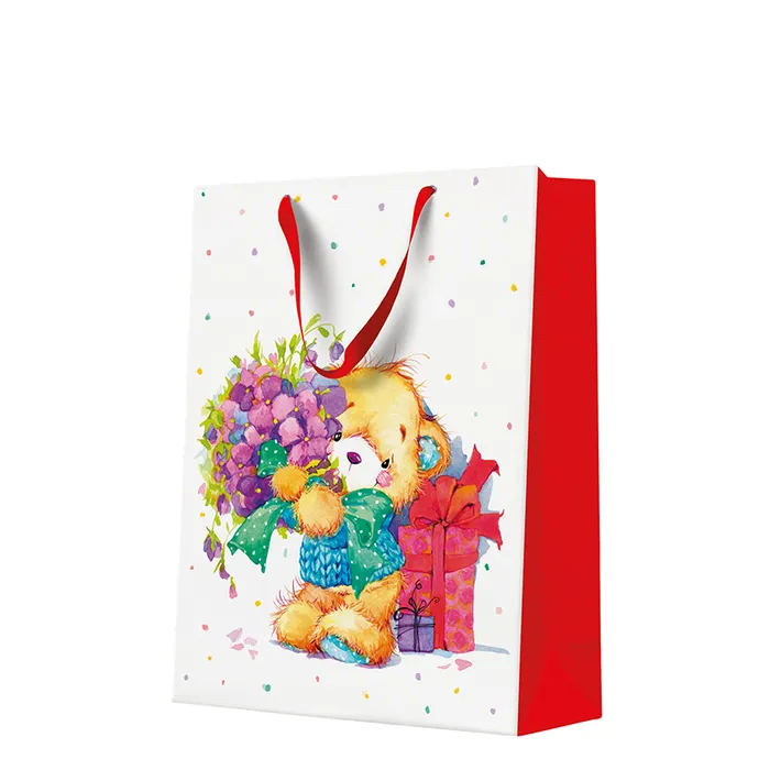 Hauptproduktbild Dárková taška big - Teddy Bear with Flowers 30x12x41 cm
