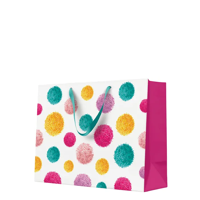 Hauptproduktbild Dárková taška horizontal - COLORFUL POMPOMS 33,5x13x26,5 cm