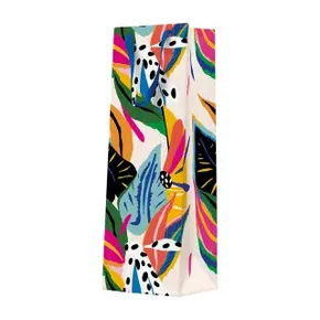 Flaschen-Geschenktüte – Colorful Exotic 12x37x10 cm