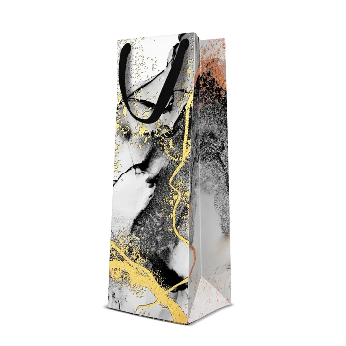Hauptproduktbild Dárková taška na láhev - Marble 12x10x37 cm