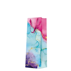 Geschenktasche für Flasche - Watercolor Dream 12x10x37 cm