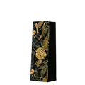Geschenktasche premium für Flasche - Gold Leaves 12x10x37 cm