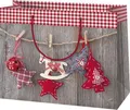 Geschenktüte, Weihnachtsmotiv, mittelgroß, 17,8 x 10 x 23 cm