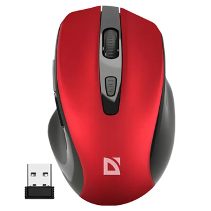 Hauptproduktbild Defender Myš PRIME MB-053, 1600DPI, 2.4 [GHz], optická, 6tl., bezdrátová, červená, 1 ks A