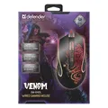 Defender Maus Venom GM-640L, 3200DPI, optisch, 8Tas., USB verdrahtet, schwarz, Game, unterbeleuchtet