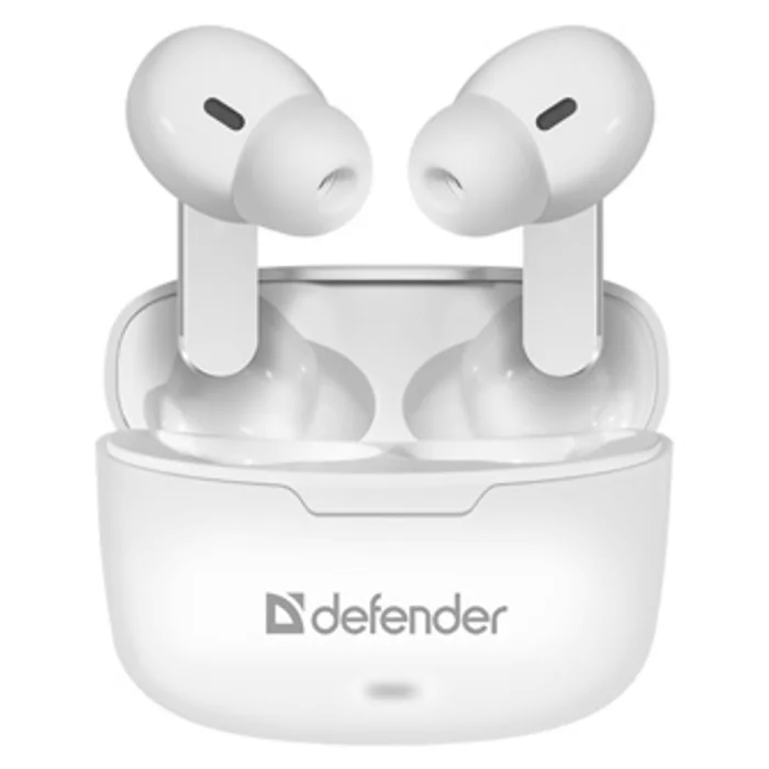 Hauptproduktbild Defender Twins 903, sluchátka s mikrofonem, ovládání hlasitosti, bílá, špuntová, BT 5.0,