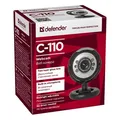 Defender Webkamera C-110, 0.3 Mpix, USB 2.0, schwarz-grau, für Notebook/LCD