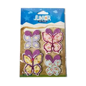 Dekoration selbstklebend (Set 4 Stk) - Schmetterlinge, Blumen, Süßigkeiten, Tassen, Nähen und Geschenke