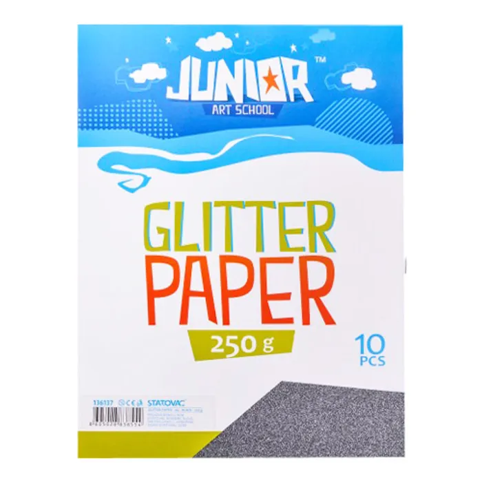 Hauptproduktbild Dekorační papír A4 10 ks černý glitter 250 g