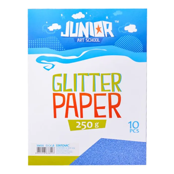 Hauptproduktbild Dekorační papír A4 10 ks modrý glitter 250 g