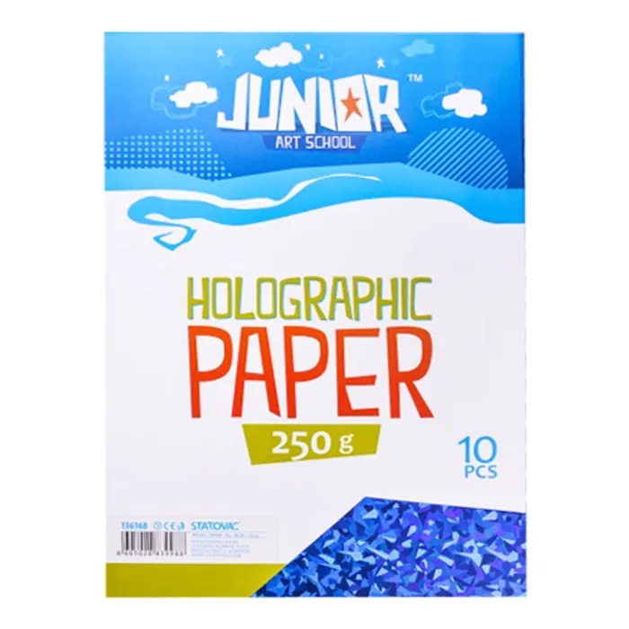 Hauptproduktbild Dekorační papír A4 10 ks modrý holografický 250 g