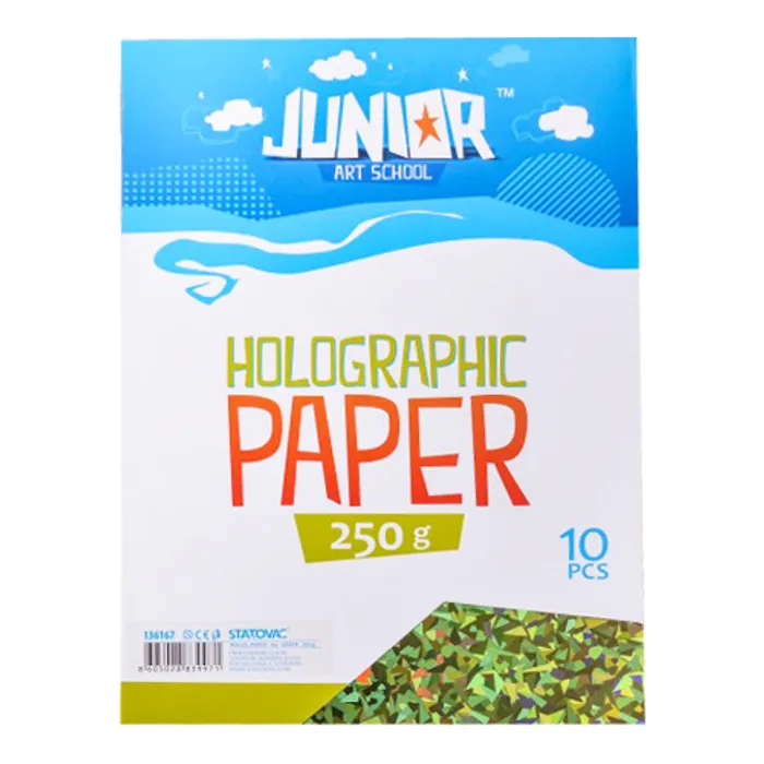 Hauptproduktbild Dekorační papír A4 10 ks zelený holografický 250 g