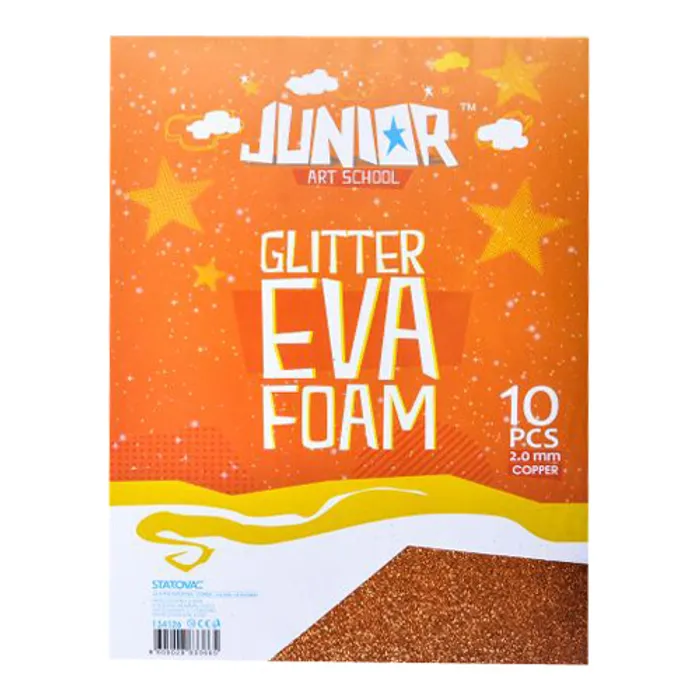 Hauptproduktbild Dekorační pěna A4 EVA 10 ks oranžová tloušťka 2,0 mm glitter