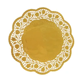 Deko-Tortenspitze (PAP/ALU) rund gold durchmesser 30cm [4 St.]