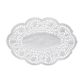 Deko-Spitze (PAP) oval weiß 36 x 28 cm [100 St.]