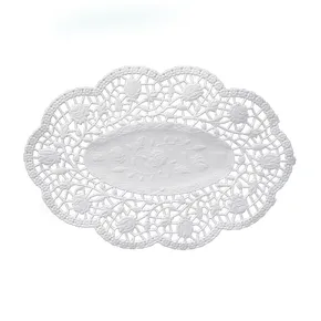 Deko-Spitze (PAP) oval weiß 50 x 37 cm [100 St.]