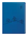 Täglicher Terminkalender - David - Vivella mit Prägung - A5 - Hellblau - Fahrrad