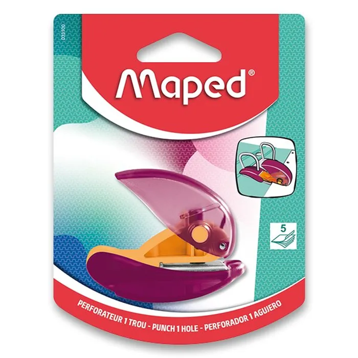 Hauptproduktbild Děrovačka na jeden otvor Maped Punchito - na 5 listů, mix barev
