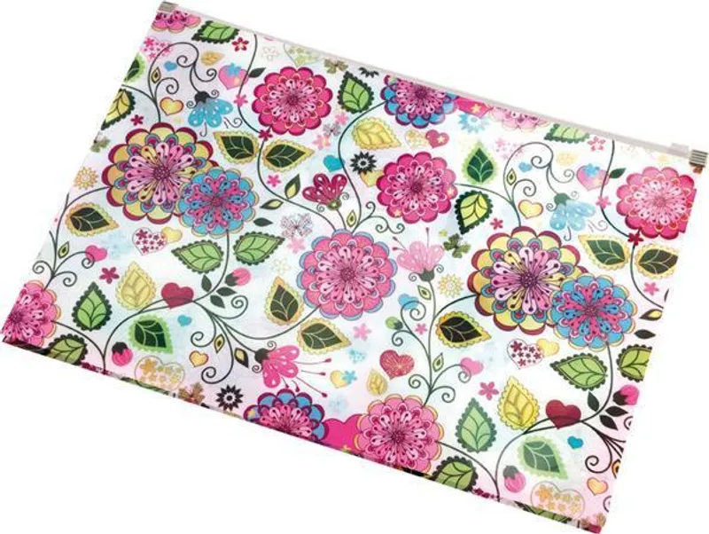 Hauptproduktbild Desky na dokumenty "Flowers", se zipem, A4, PP, PANTA PLAST