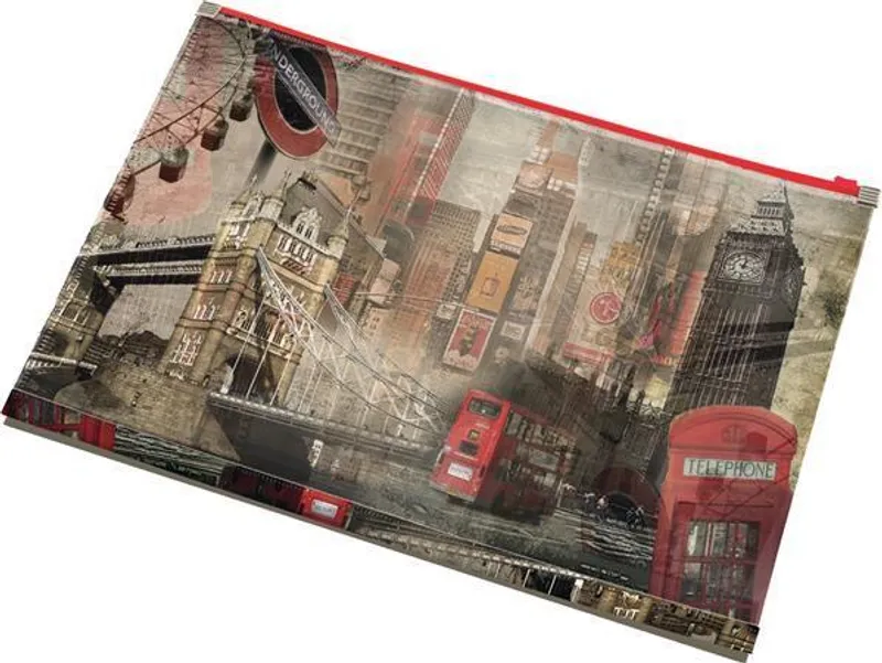 Hauptproduktbild Desky na dokumenty "London", se zipem, A4, PP, PANTA PLAST