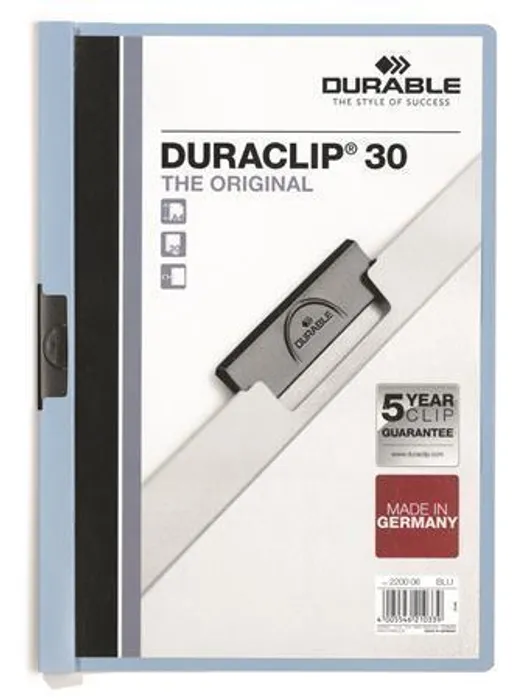 Hauptproduktbild Desky s rychlovazačem "DURACLIP® 30", modrá, s klipem, A4, DURABLE