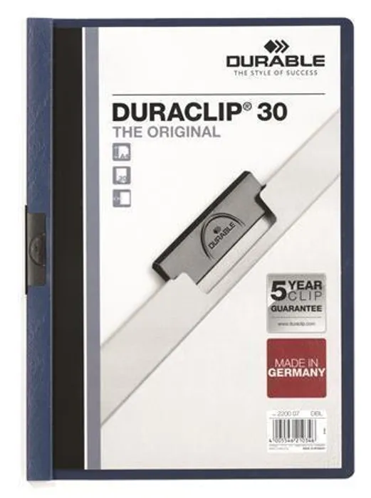 Hauptproduktbild Desky s rychlovazačem "DURACLIP® 30", tmavě modrá, s klipem, A4, DURABLE