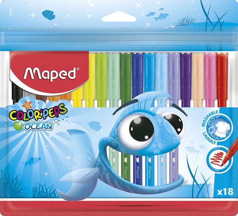 Hauptproduktbild Dětské fixy Maped Color´Peps Ocean, 18 barev