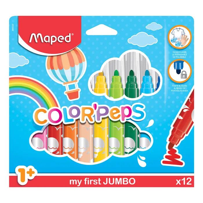 Hauptproduktbild Dětské fixy Maped Color'Peps Jumbo 12 barev