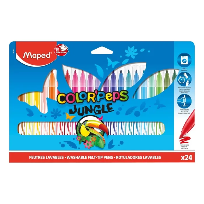 Hauptproduktbild Dětské fixy Maped Color'Peps Jungle - 24 barev