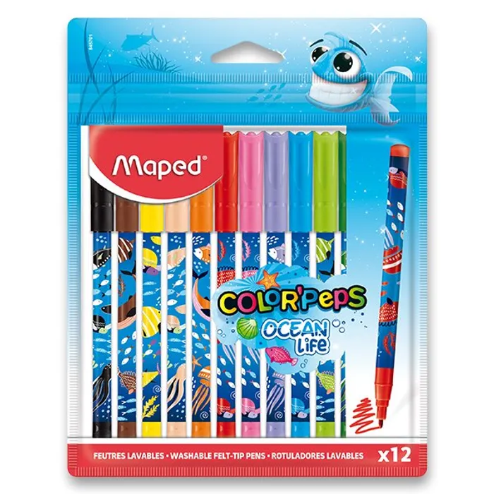 Hauptproduktbild Dětské fixy Maped Color'Peps Ocean Life Decorated 12 barev