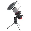 Kinderspielstuhl Red Fighter C6, schwarz-rot, + Mikrofon Marvo MIC-02, PROMO