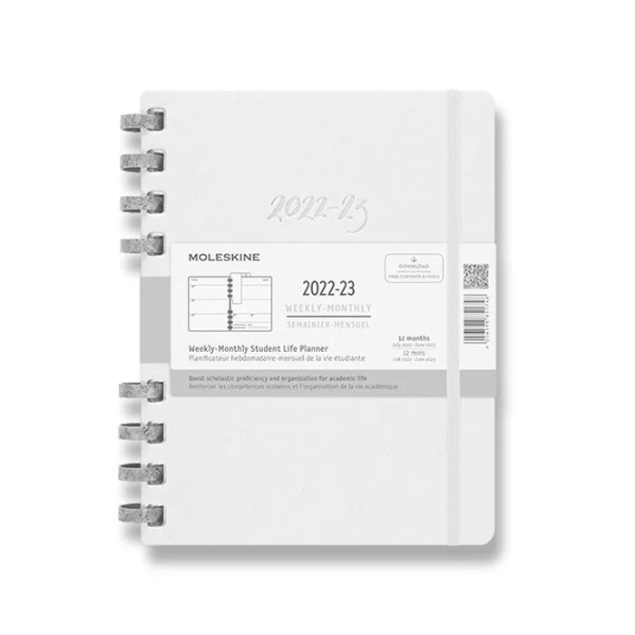 Hauptproduktbild Diář Moleskine Spiral Academic 2022-23, tvrdé desky XL, měsíční/týdenní, světle šedý