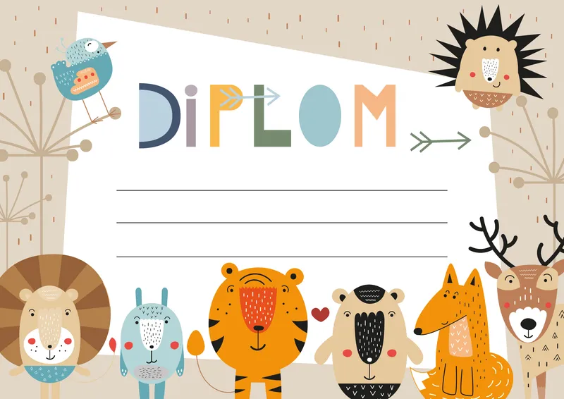 Hauptproduktbild Diplom A4 - Zvířátka