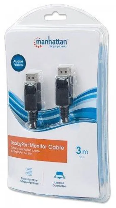 Hauptproduktbild DisplayPort kabel, černá, 3 m, v1.1, MANHATTAN