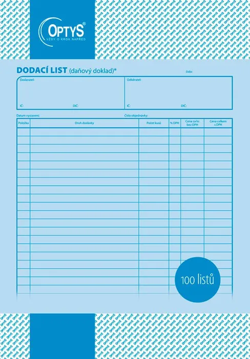 Hauptproduktbild Dodací list A4, 100 listů 1043