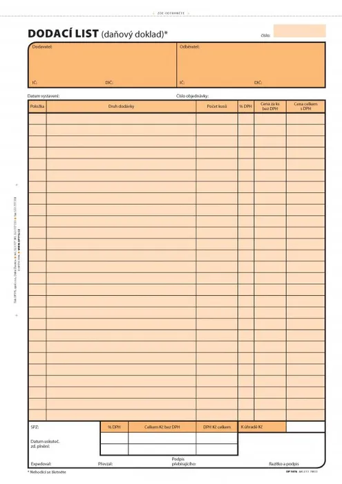Hauptproduktbild Dodací list A4, samopropisovací, 100 listů 1076