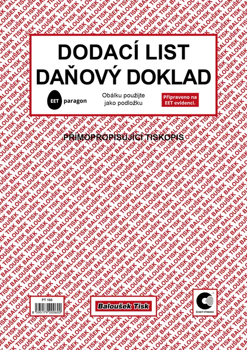 Hauptproduktbild Dodací list - daňový doklad A4 PT150