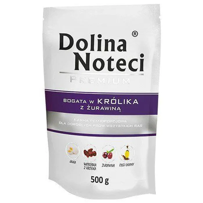 Hauptproduktbild DOLINA NOTECI PREMIUM králík s brusinkami kapsička pro psy 500 g