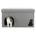 Weiteres Produktbild Haus/Haus KIMMY, gewebter Stoff, abnehmbarer Deckel, 72x40x40cm, grau
