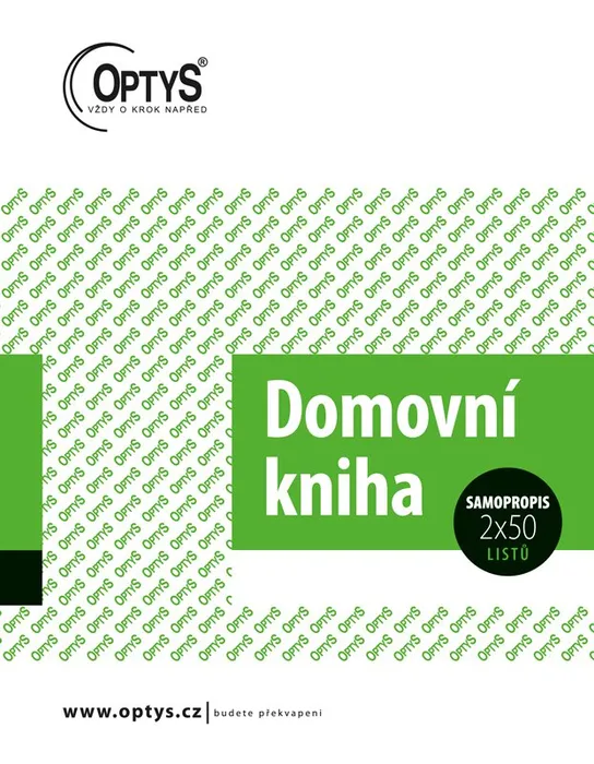 Hauptproduktbild Domovní kniha, samopropisovací, 11,5 x 14,8 cm, 2 x 50 listů 1289