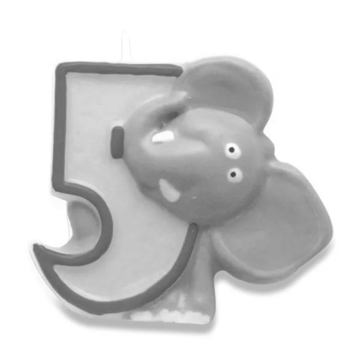 Hauptproduktbild Dortová číslová svíčka "5", slon