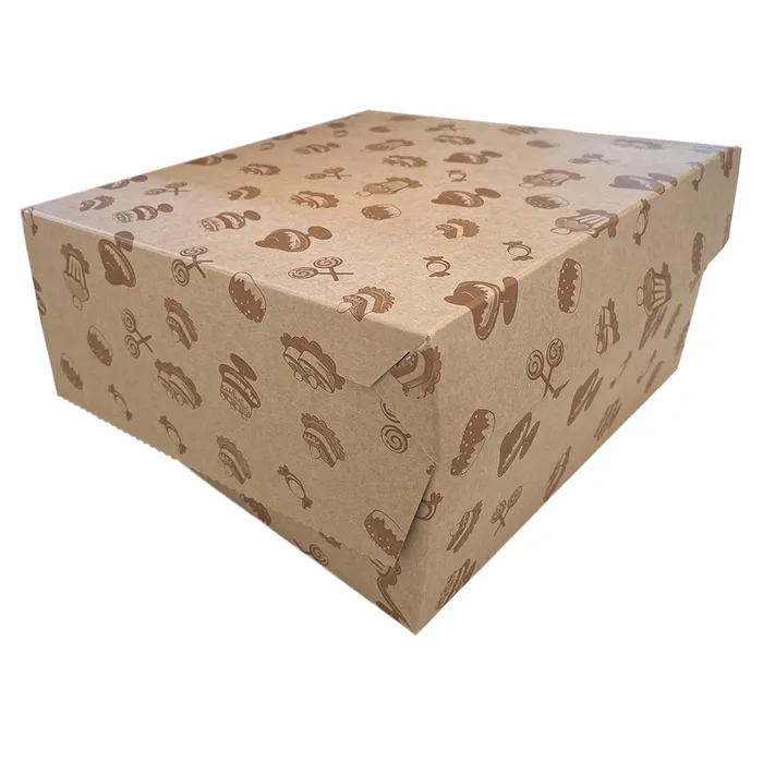 Hauptproduktbild Dortová krabice KRAFT s motivem 28x28x11 cm [50 ks]