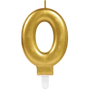 Tortenkerzen Zahlen gold 0 [1 Stk.]