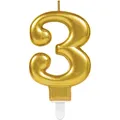 Tortenkerzen Zahlen gold 3 [1 Stk.]