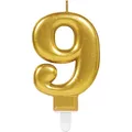 Tortenkerzen Zahlen gold 9 [1 Stk.]