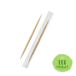 Zahnstocher aus Holz durchmesser 2 x 65 mm einzeln in Cellophan verpackt [1000 St.]