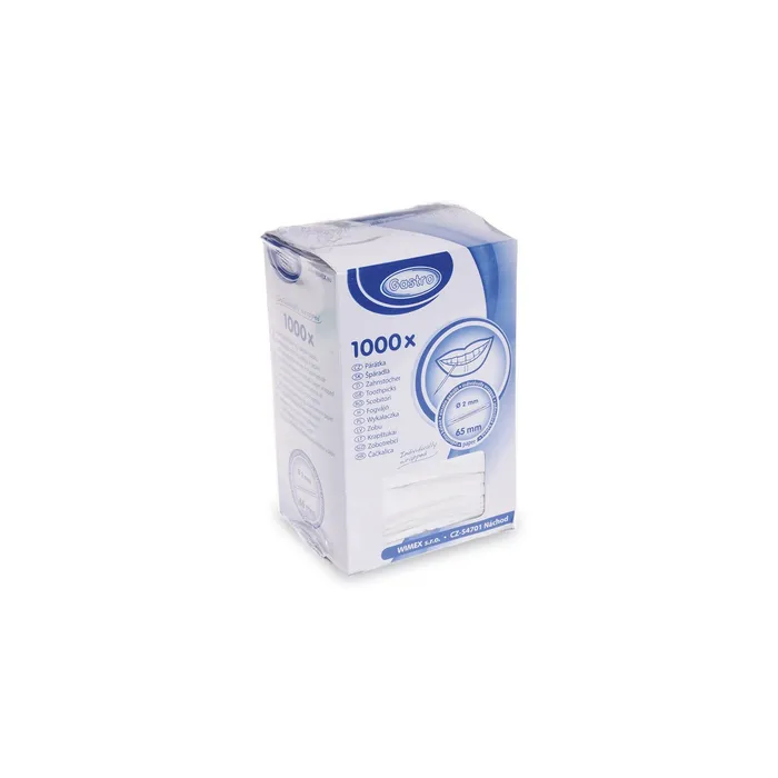 Hauptproduktbild Dřevěná párátka hyg. balená v papíru 65 mm [1000 ks]